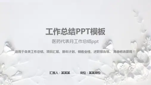 完美版-医药代表月工作总结ppt