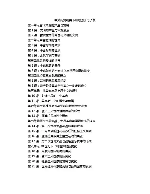 中外历史纲要下册地图册电子版