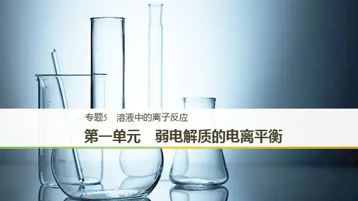 高中化学专题5溶液中的离子反应第一单元弱电解质的电离平衡课件苏教版必修