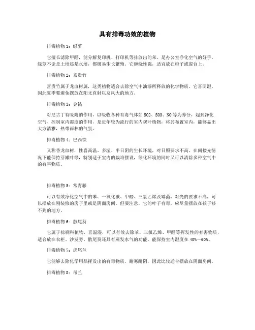 具有排毒功效的植物