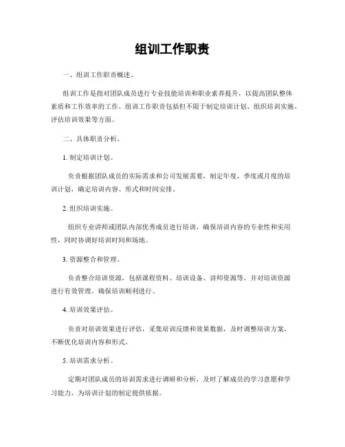 组训工作职责