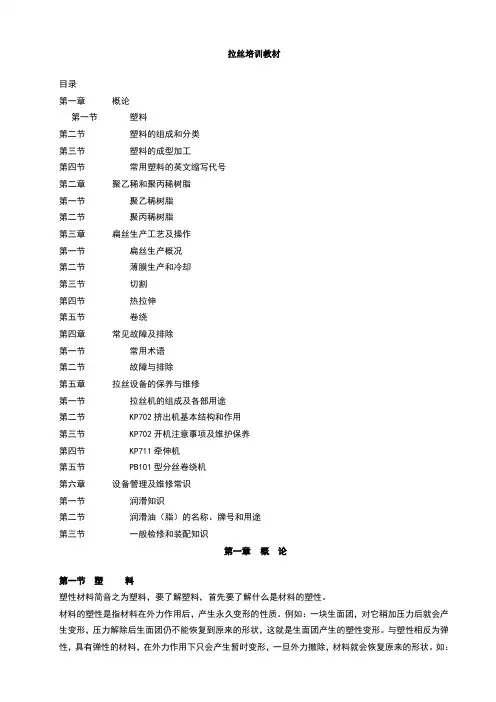 编织袋拉丝机培训教材