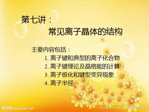 常见离子晶体的结构