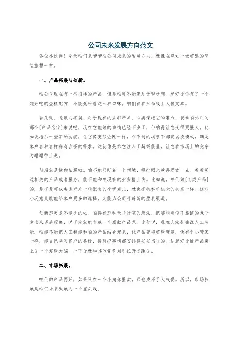 公司未来发展方向范文