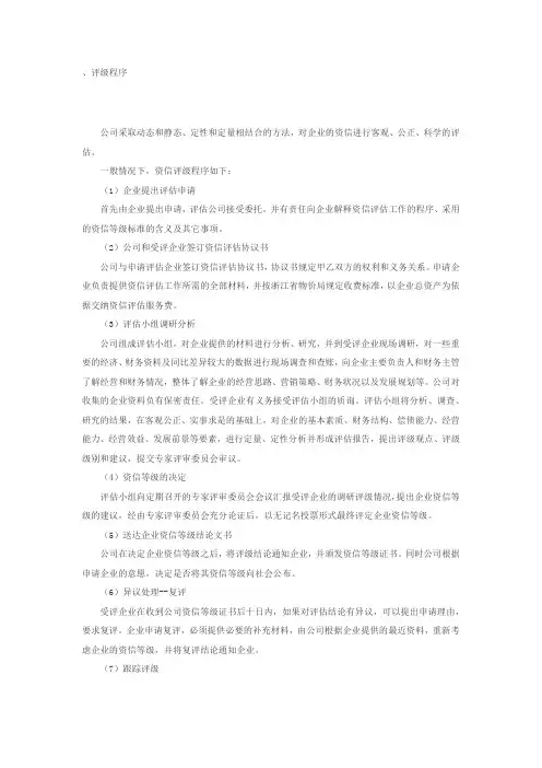 信用评级程序