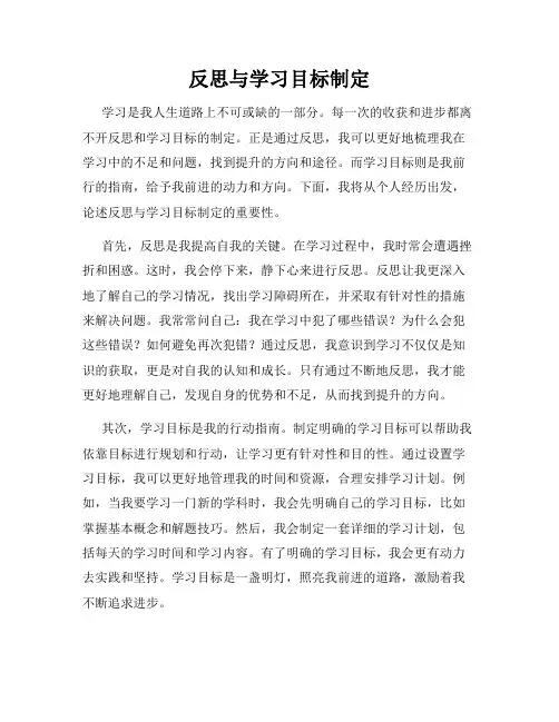 反思与学习目标制定