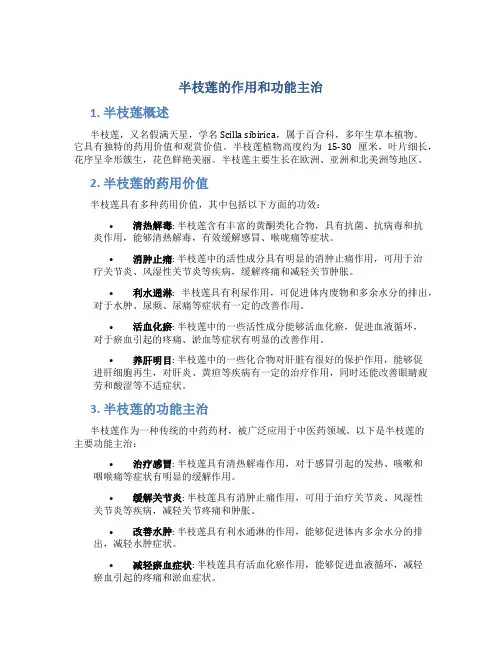 半枝莲的作用和功能主治