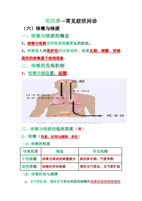 咳嗽咳痰知识要点总结
