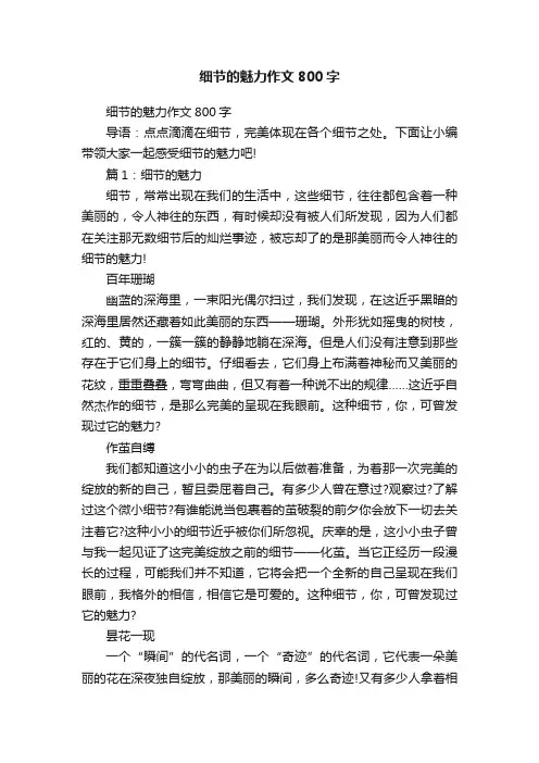 细节的魅力作文800字