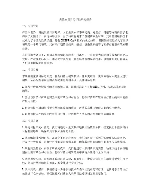 实验室项目可行性研究报告