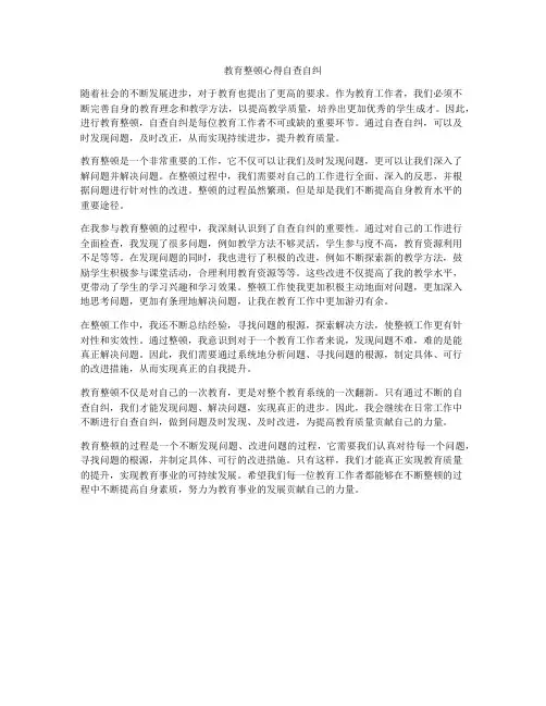 教育整顿心得自查自纠