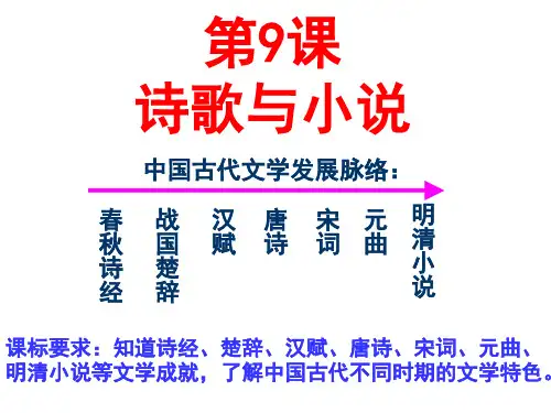 岳麓版高中历史必修三第9课诗歌与小说课件(共26张PPT)