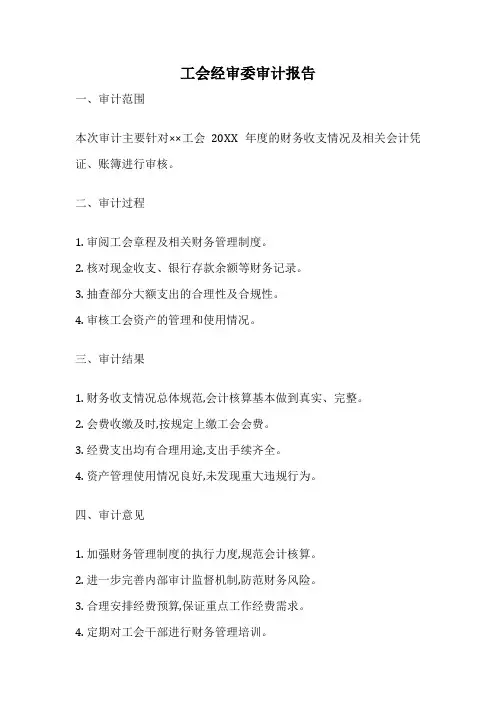 工会经审委审计报告