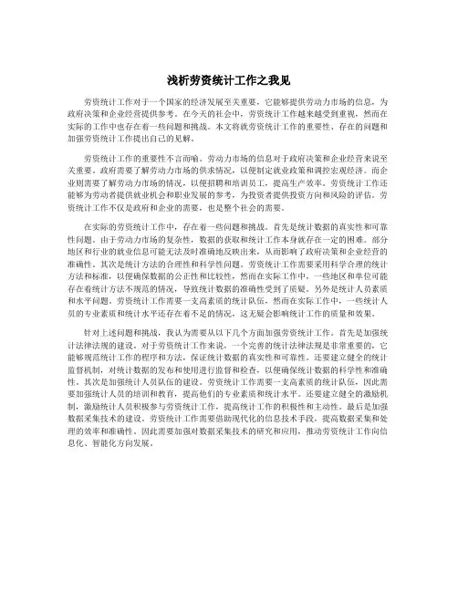 浅析劳资统计工作之我见