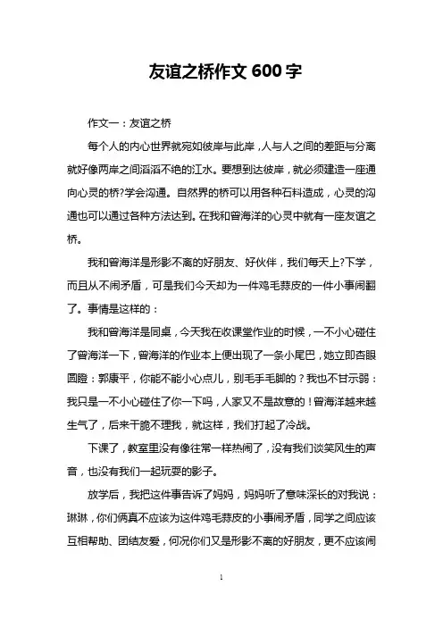 友谊之桥作文600字