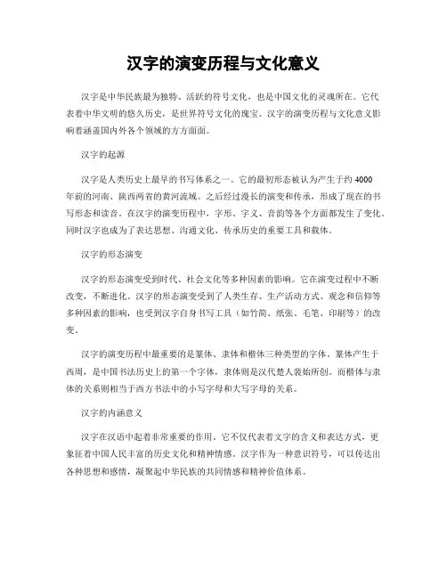 汉字的演变历程与文化意义