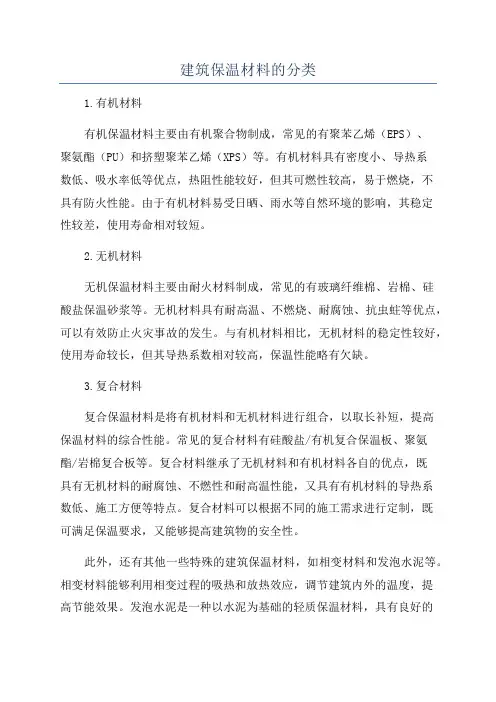 建筑保温材料的分类