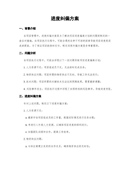 进度纠偏方案