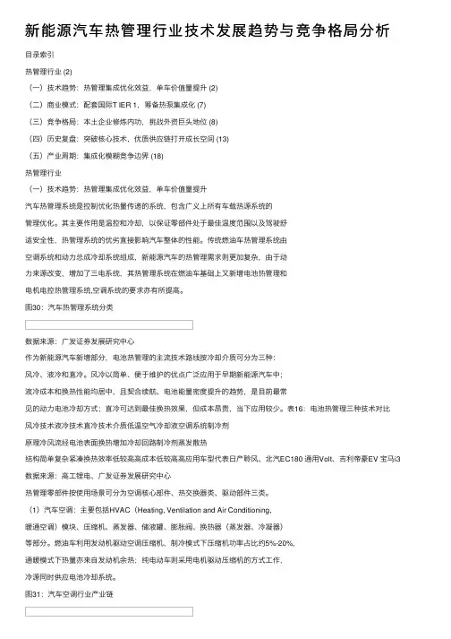 新能源汽车热管理行业技术发展趋势与竞争格局分析
