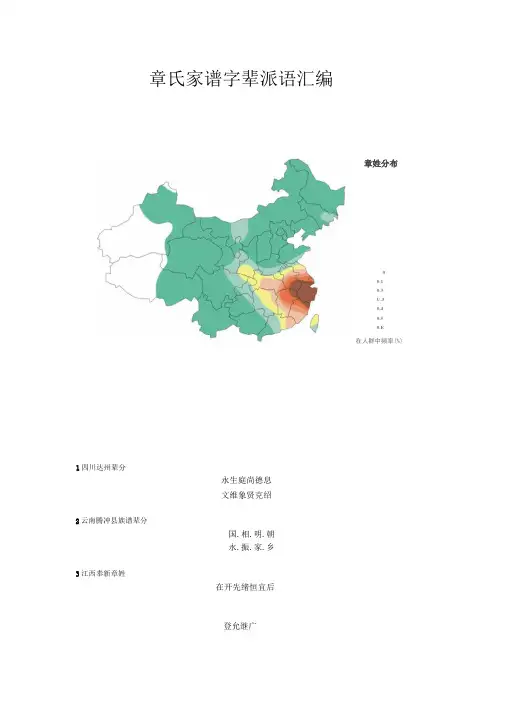 全国各省章氏辈分收集