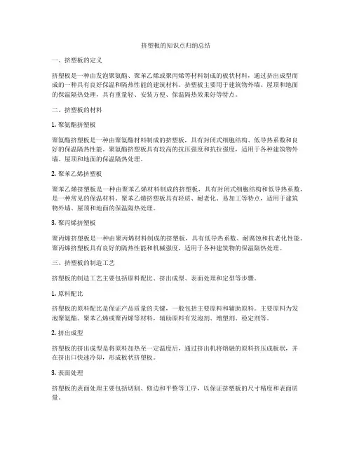 挤塑板的知识点归纳总结