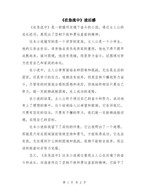 《在急流中》读后感