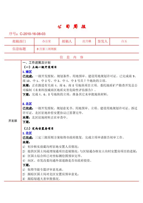 周报表格式10.08.25