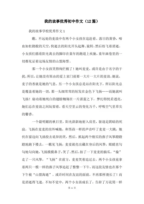 我的故事优秀初中作文(12篇)