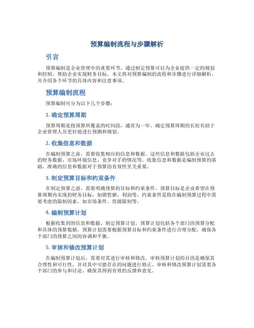 预算编制流程与步骤解析