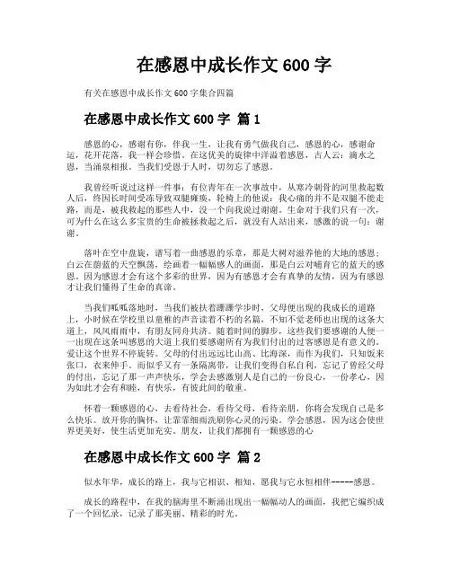 在感恩中成长作文600字