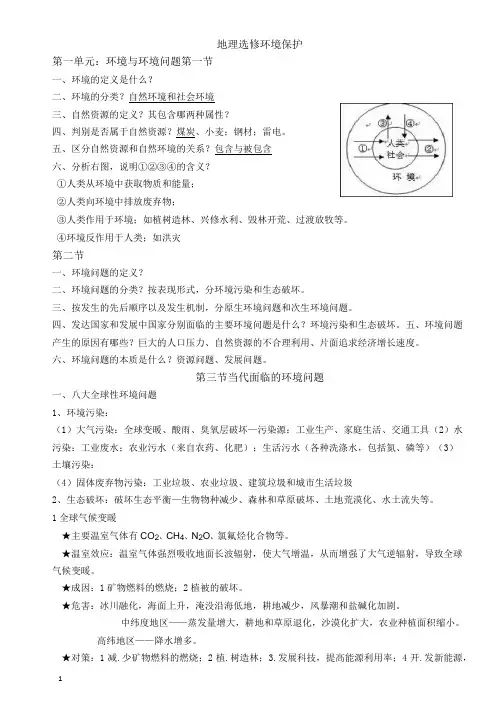地理选修环境保护知识点