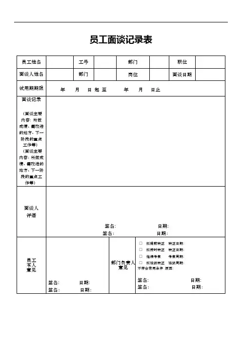 试用期员工面谈记录表_2