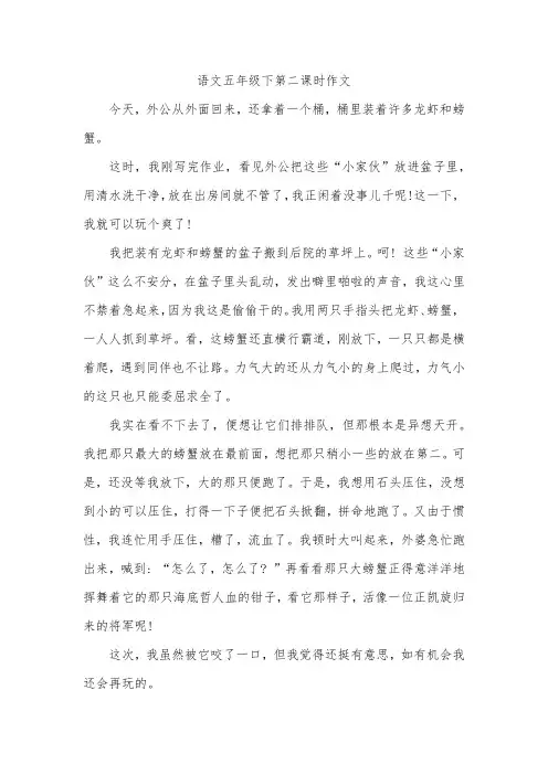 语文五年级下第二课时作文