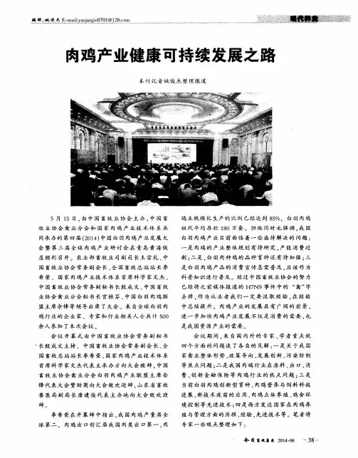 肉鸡产业健康可持续发展之路