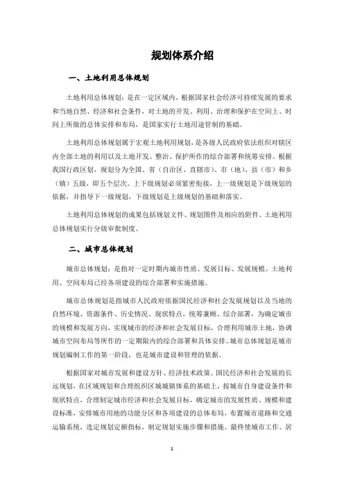 规划体系简介