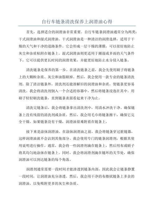 自行车链条清洗保养上润滑油心得