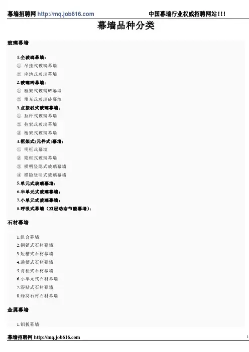 幕墙品种分类