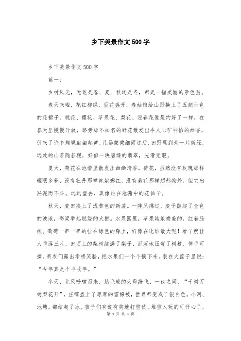 乡下美景作文500字