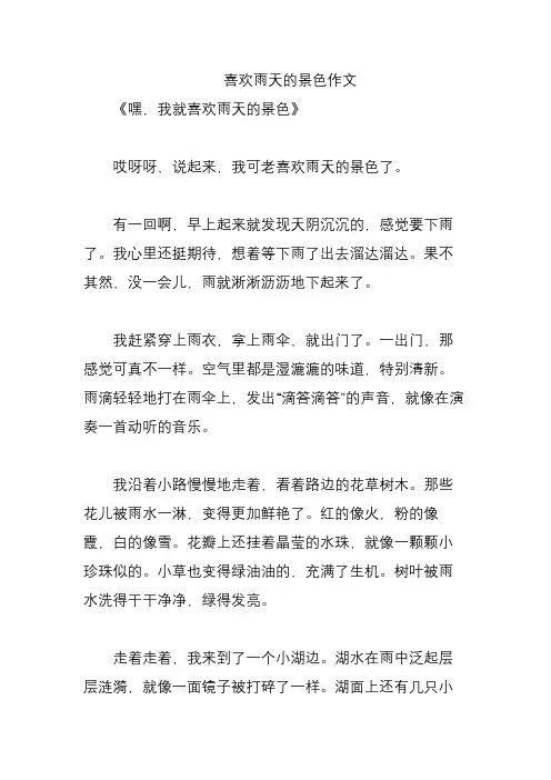 喜欢雨天的景色作文