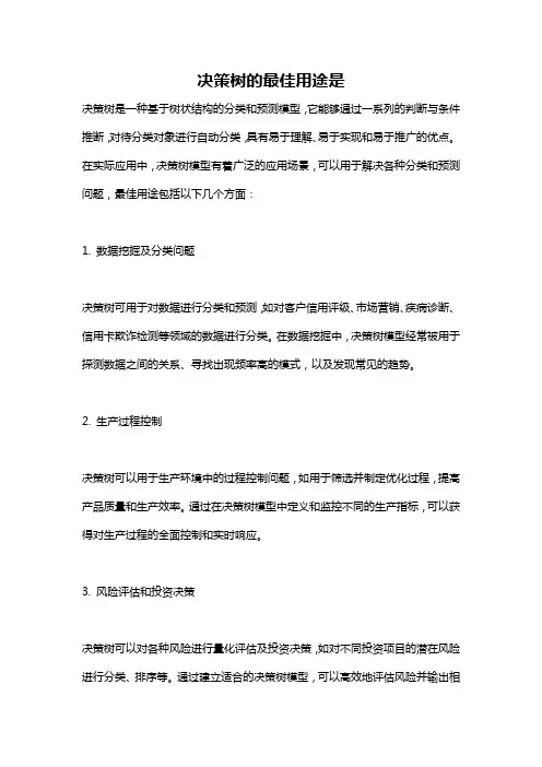 决策树的最佳用途是