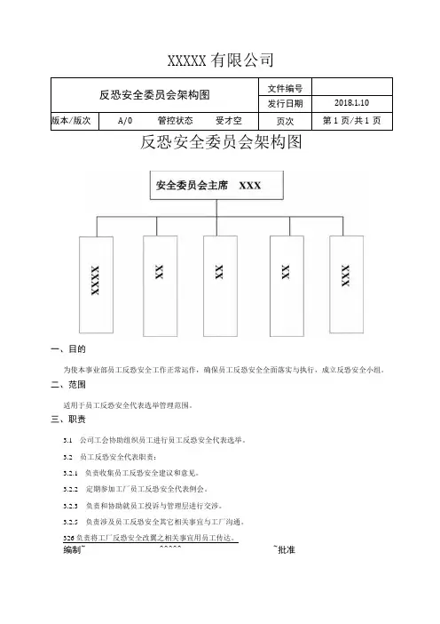 反恐安全委员会架构图