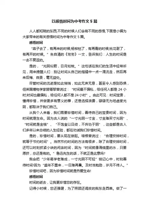 以感悟时间为中考作文5篇