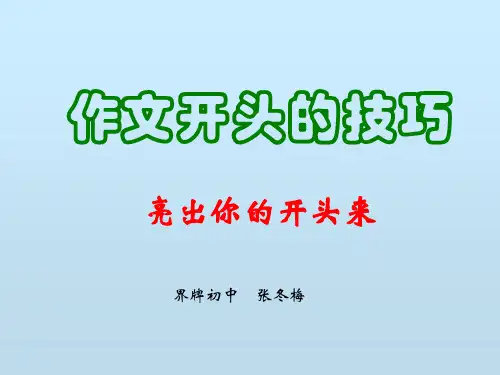 作文开头的技巧 ppt课件