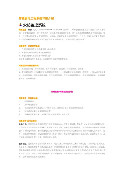 弱电工程子系统的介绍