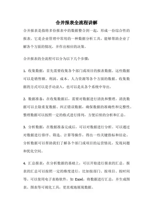 合并报表全流程讲解