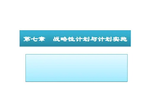 《管理学(第三版)》 战略性计划与计划实施