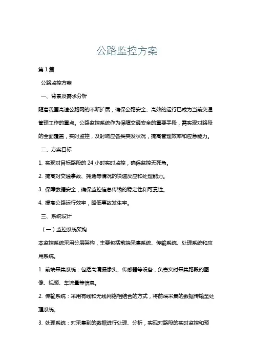 公路监控方案