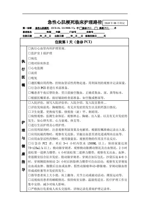 心梗心衰临床路径