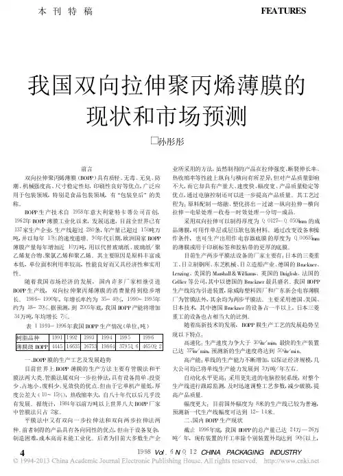 我国双向拉伸聚丙烯薄膜的现状和市场预测
