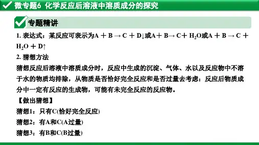 8.微专题6 化学反应后溶液中溶质成分的探究